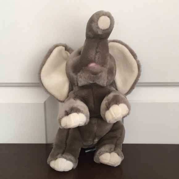 Cuddly Elephant Stuffed Animal Gray White Soft Kid's Toy - Picture 1 of 9